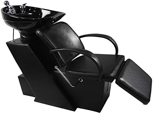 Shampoo Bowl Backwash Barber Shampoo Station W/Adjustable Footrest Ceramic Bowl Unit W/Rubber Hea... | Amazon (US)