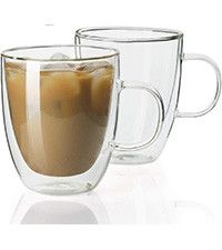 Sweese 12.5 oz Double Wall Glass Coffee Mugs Set of 2 - Insulated for Espresso, Latte, Tea Bevera... | Amazon (US)