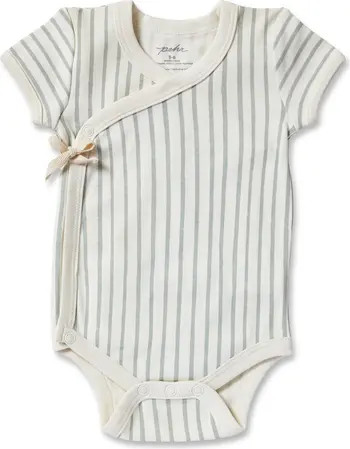 Pehr Stripes Away Organic Cotton Wrap Bodysuit | Nordstrom | Nordstrom