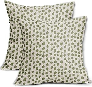 Sweetshow Sage Green Cream Pillow Covers 20x20 Set of 2 Boho Design Polka Dot Throw Pillows Moder... | Amazon (US)