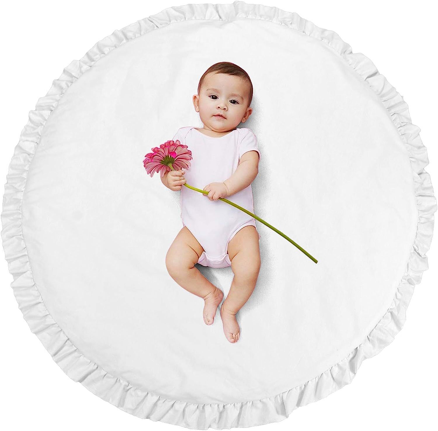 ABREEZE Baby Cotton Play Mat Soft Crawling Mat White Detachable Washable Game Blanket Floor Playm... | Amazon (US)