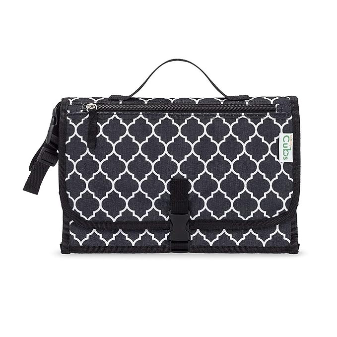 Baby Portable Changing Pad, Diaper Bag, Travel Mat Station, Large Black Pattern | Amazon (US)