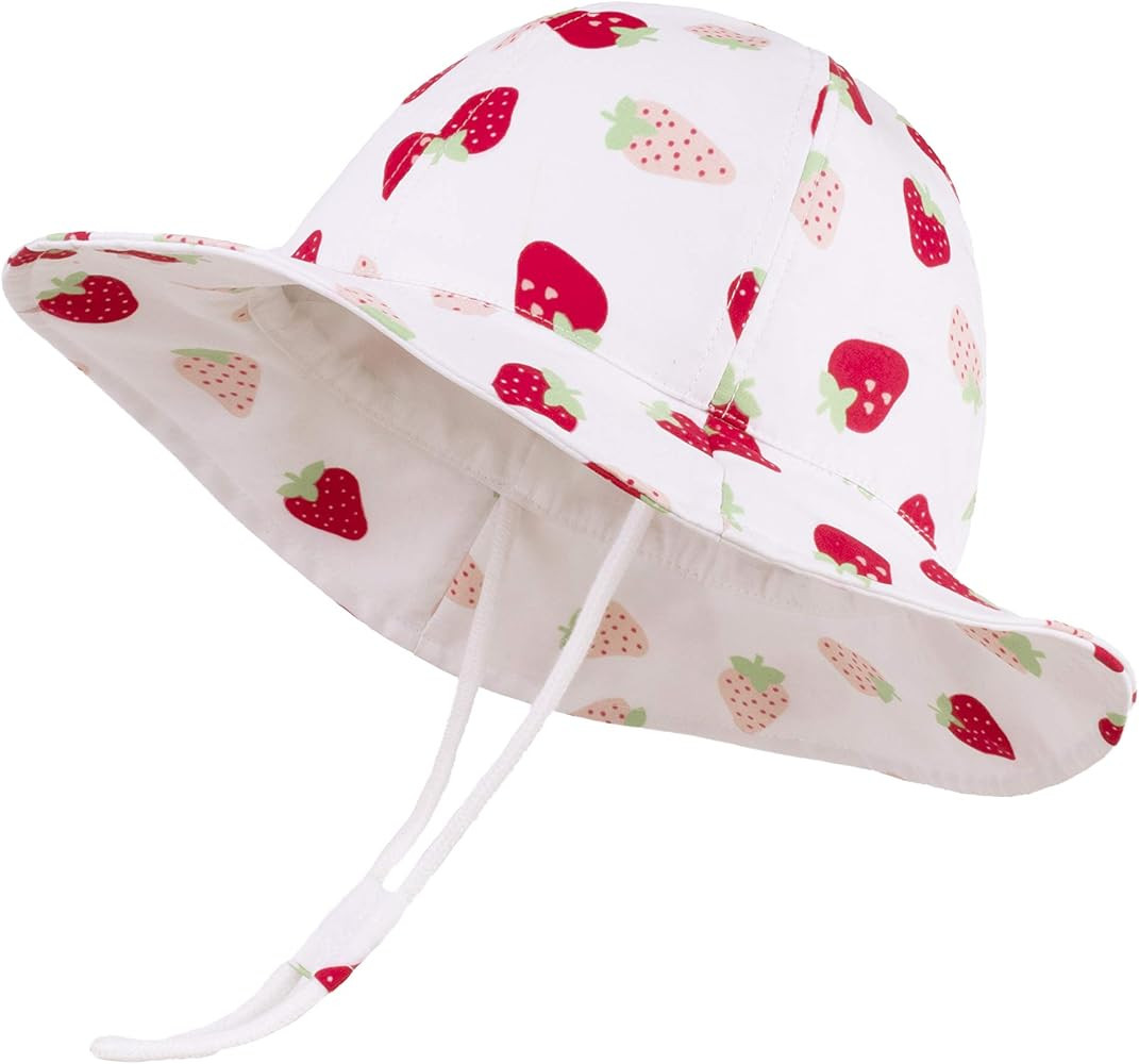 LANGZHEN UPF Beach Sun Protection Hat for Baby Girls Adjustable Toddler Kids Hat Wide Brim Summer... | Amazon (US)