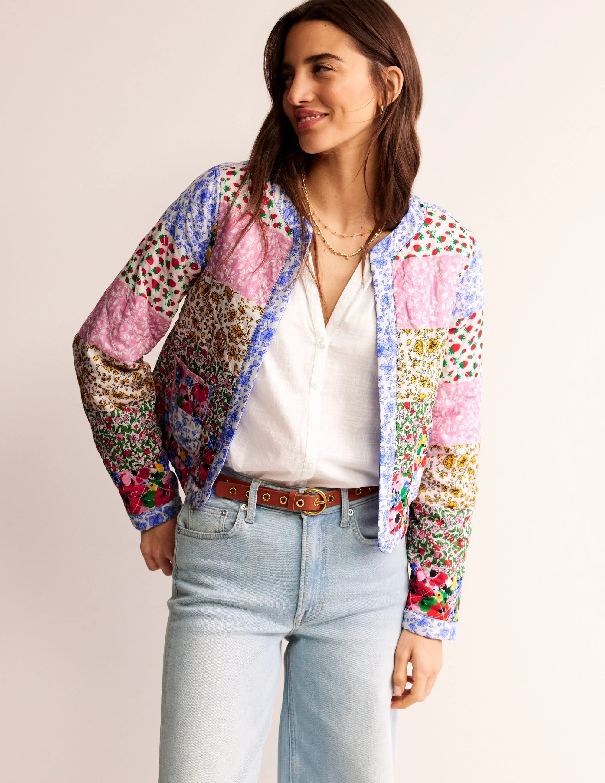 Quilted Reversible Jacket-Multi Floral | Boden (US)