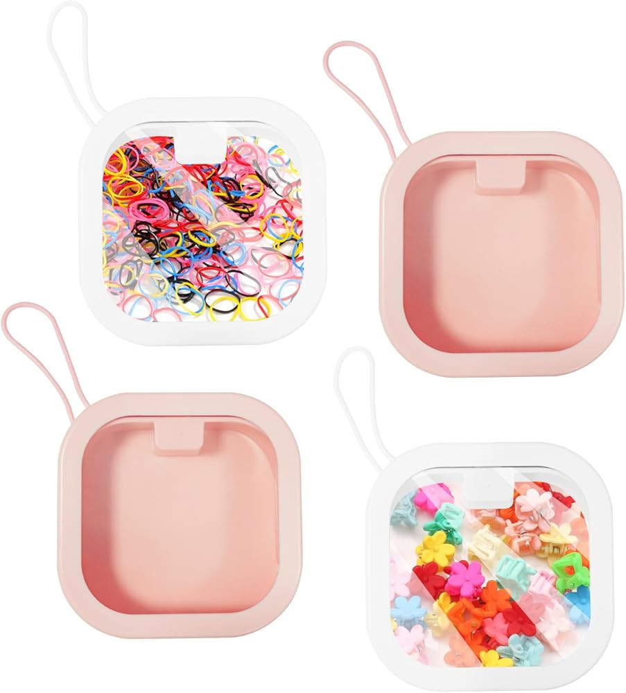 IULONEE 4Pcs Hair Tie Qtip Organizer Jewelry Organizers Portable Press Open Travel Holder Case Sm... | Amazon (US)