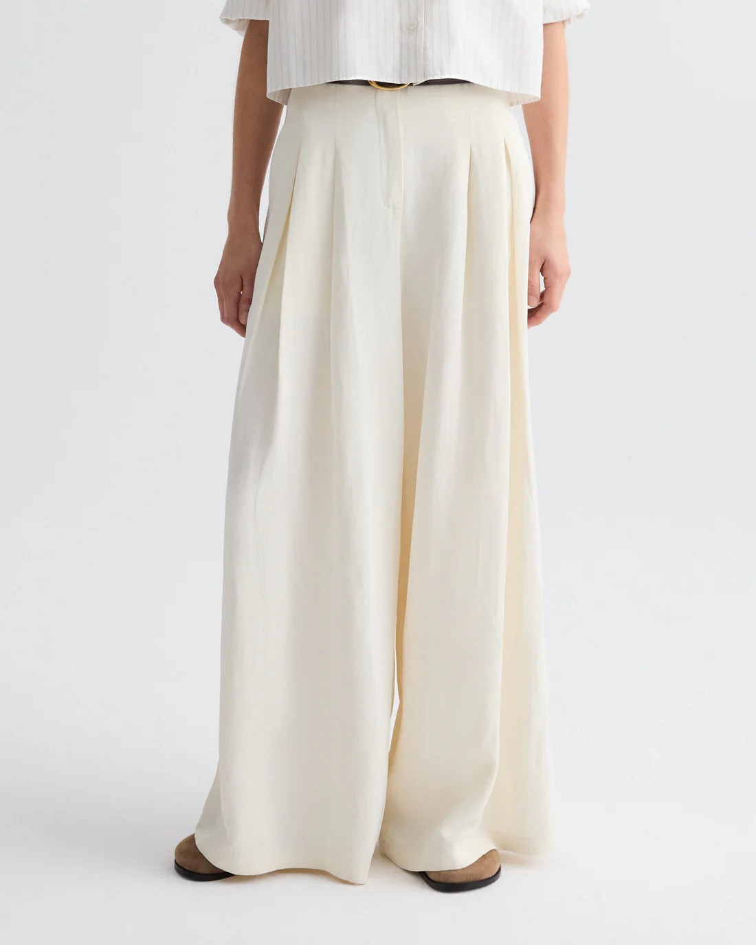 Drew Pant in Coated Viscose Linen | TWP