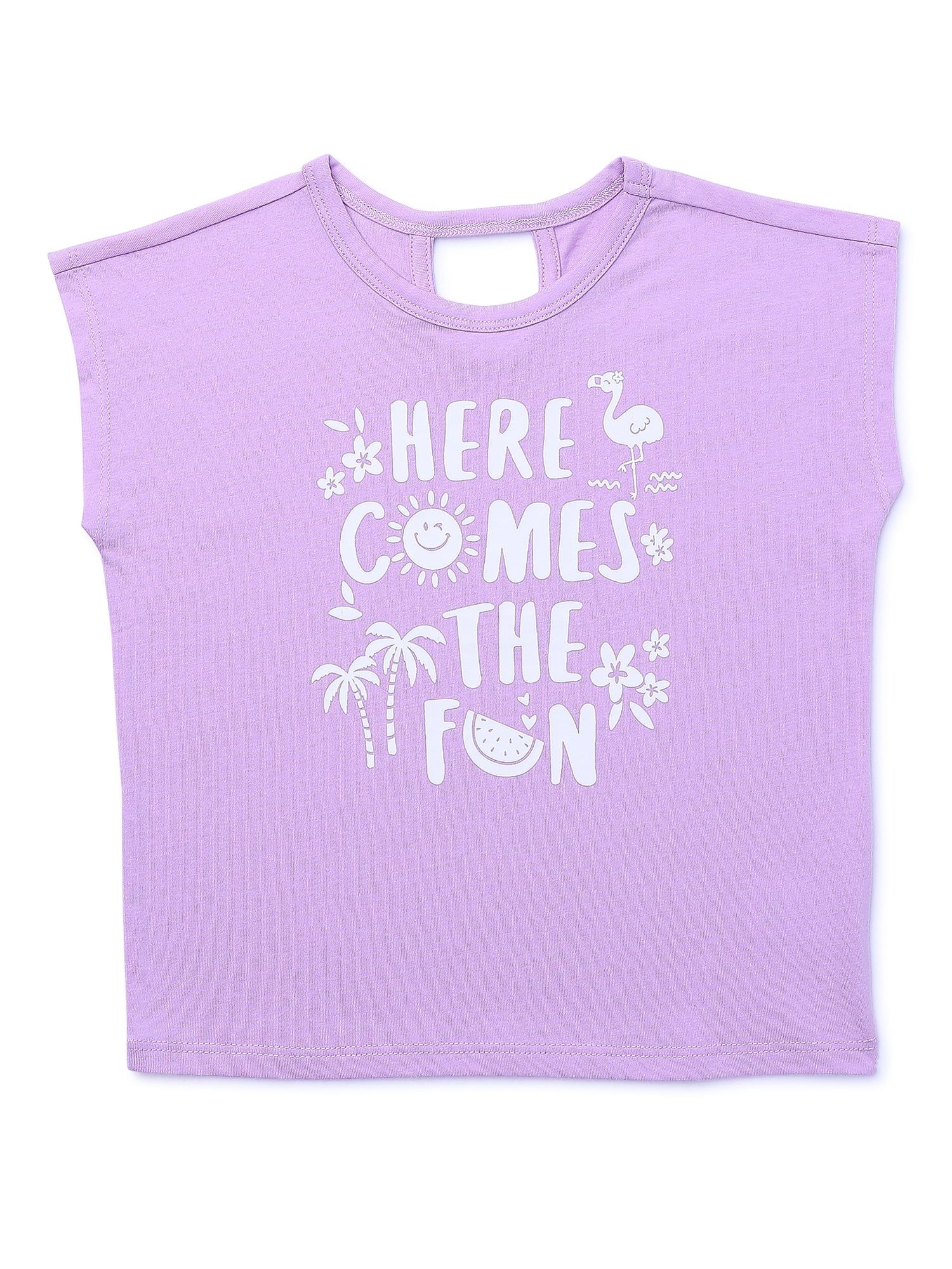 Garanimals Toddler Girl Dolman Short Sleeve Graphic Jersey T-Shirt, Sizes 18M-5T | Walmart (US)