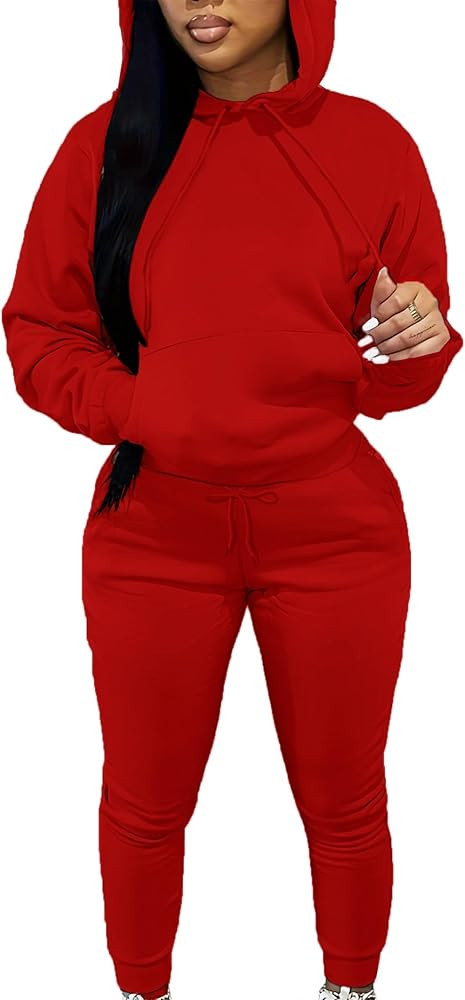 LovelyWholesale Womens Sweatsuits 2 Piece Set Hoodie Sweatshirts and Jogger Sets | Amazon (US)