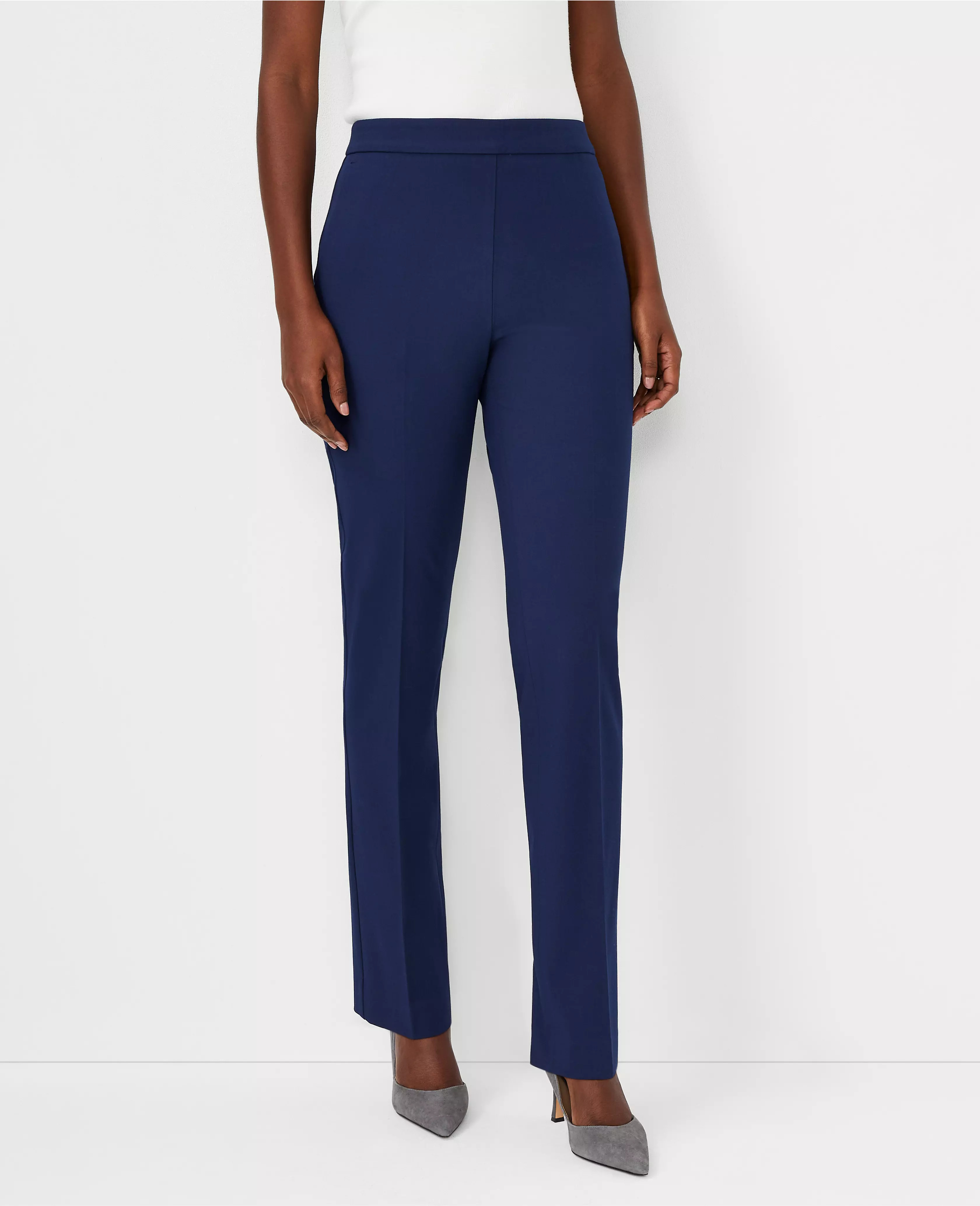 The Side Zip Straight Pant in Bi-Stretch | Ann Taylor