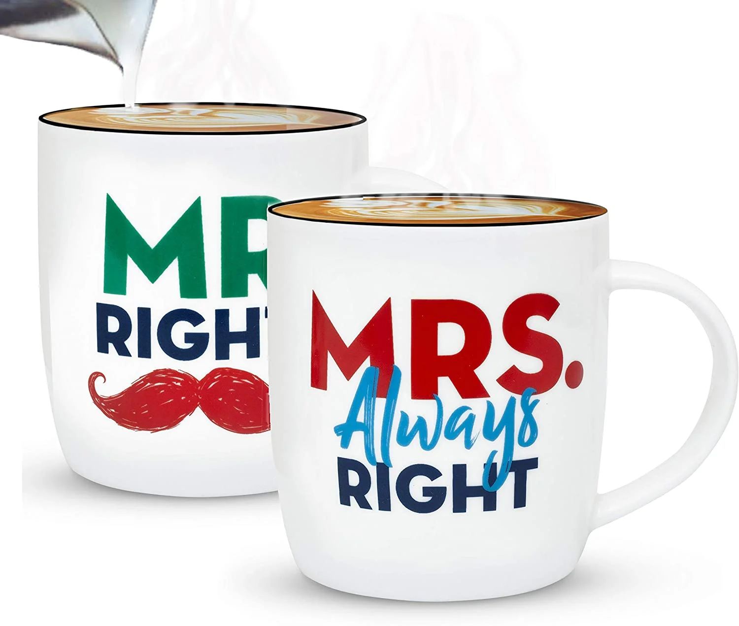 Triple Gifffted Mr Right and Mrs Always Right Coffee Mugs, Couples Gifts Set for Wedding, Happy A... | Walmart (US)