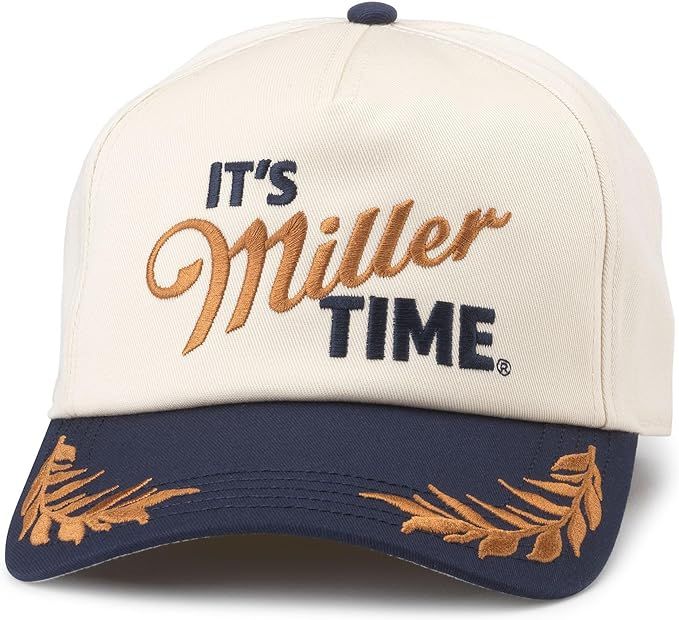 AMERICAN NEEDLE Miller Lite Beer Club Captain Adjustable Snapback Baseball Hat, Ivory/Navy (24002... | Amazon (US)
