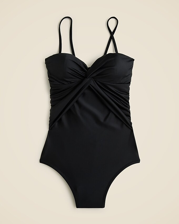 Twist-front bandeau one-piece swimsuit | J. Crew US