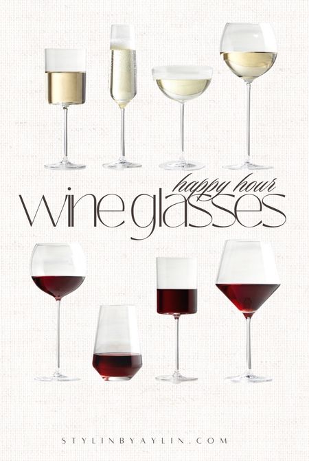 Happy hour, wine glasses, red wine, white wine #StylinbyAylin 

#LTKFind #LTKunder100 #LTKhome