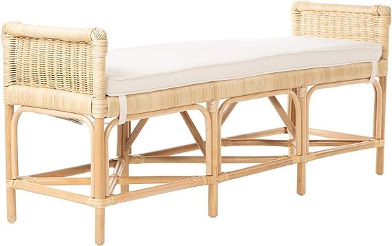 Kouboo Rattan Sandbar Seat Cushion, Natural Entryway or Bedroom Bench, Light Brown | Amazon (US)