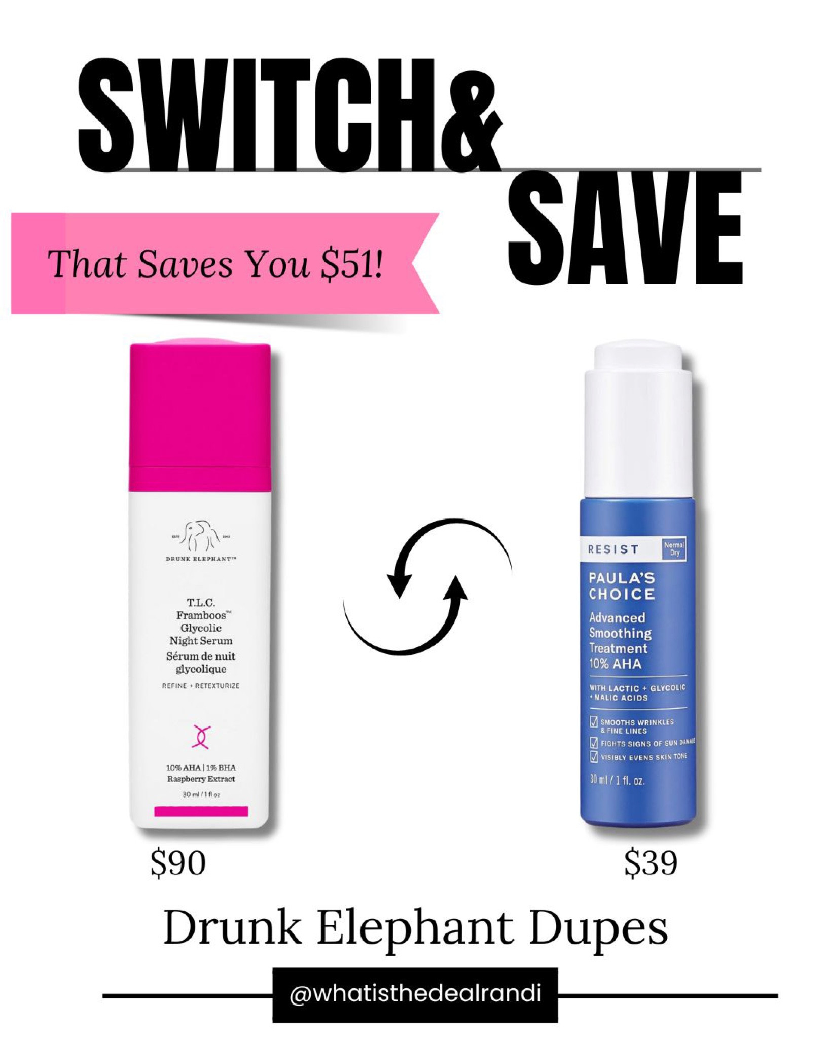 Drunk elephant TLC Night Serum Dupe! 

#LTKbeauty #LTKover40 #LTKunder50