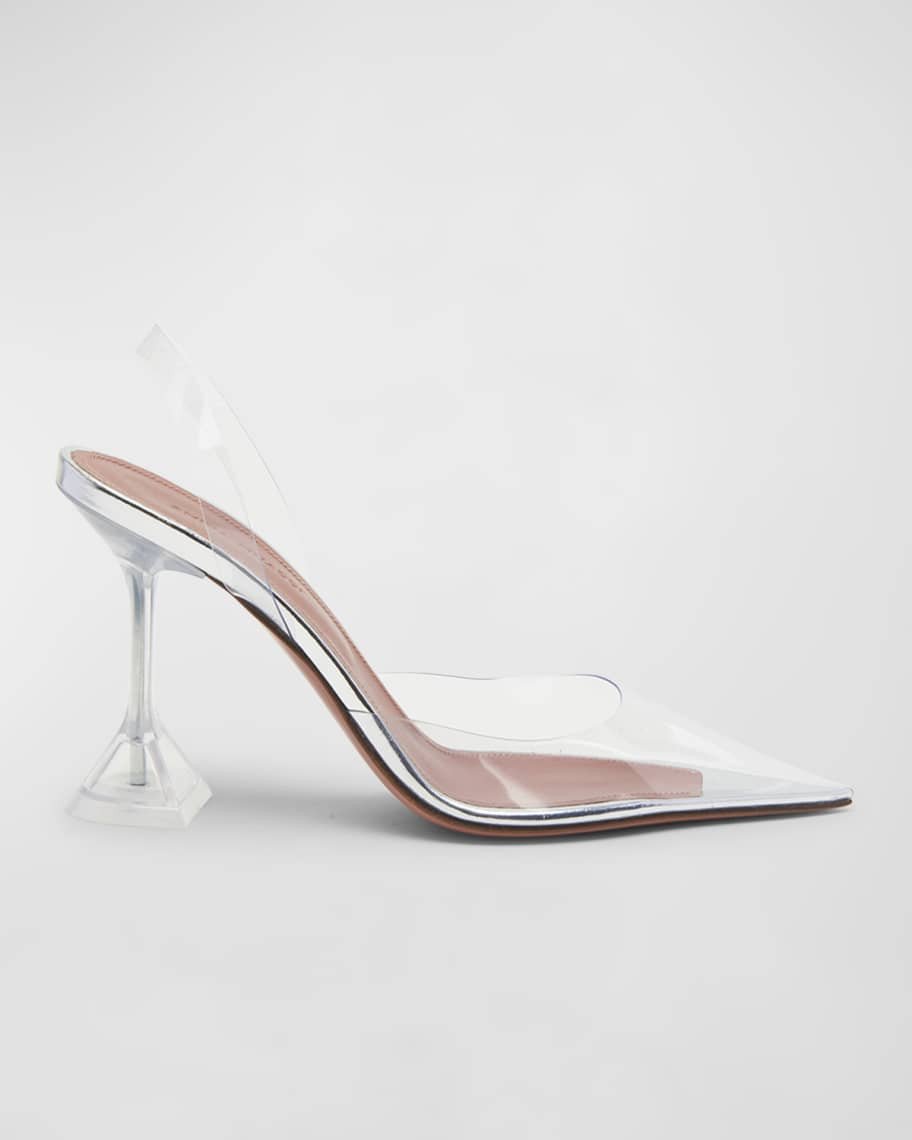 Amina Muaddi Holli Clear Slingback Pumps | Neiman Marcus