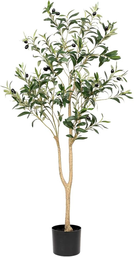 Artificial Olive Trees Silk Trees Faux Olive 3.93ft Tall Tree in Potted Oliver Branch Leaves and ... | Amazon (US)