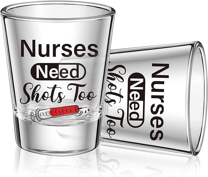 Nurse Need Shots Too Shot Glass, Funny Glass Gift for Women and Male Nurses Mom Sister or Friend ... | Amazon (US)