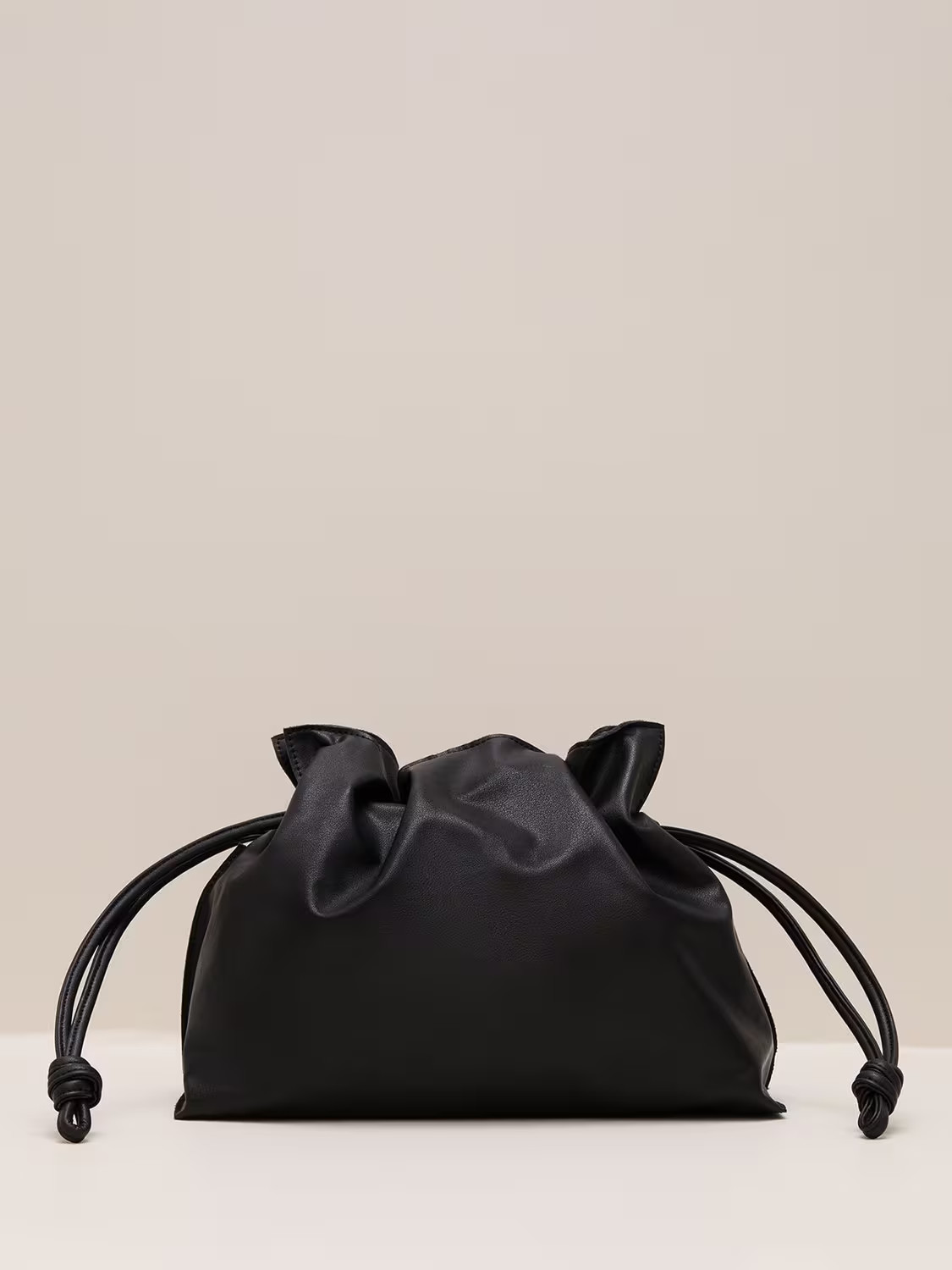 Phase EightLeather Drawstring Pouch Bag, Black | John Lewis (UK)