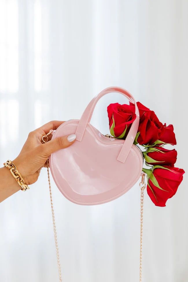 Bright Love Shiny Pink Heart Purse | Pink Lily