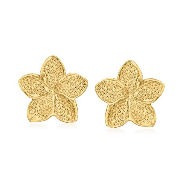 Canaria 10kt Yellow Gold Flower Earrings | Walmart (US)