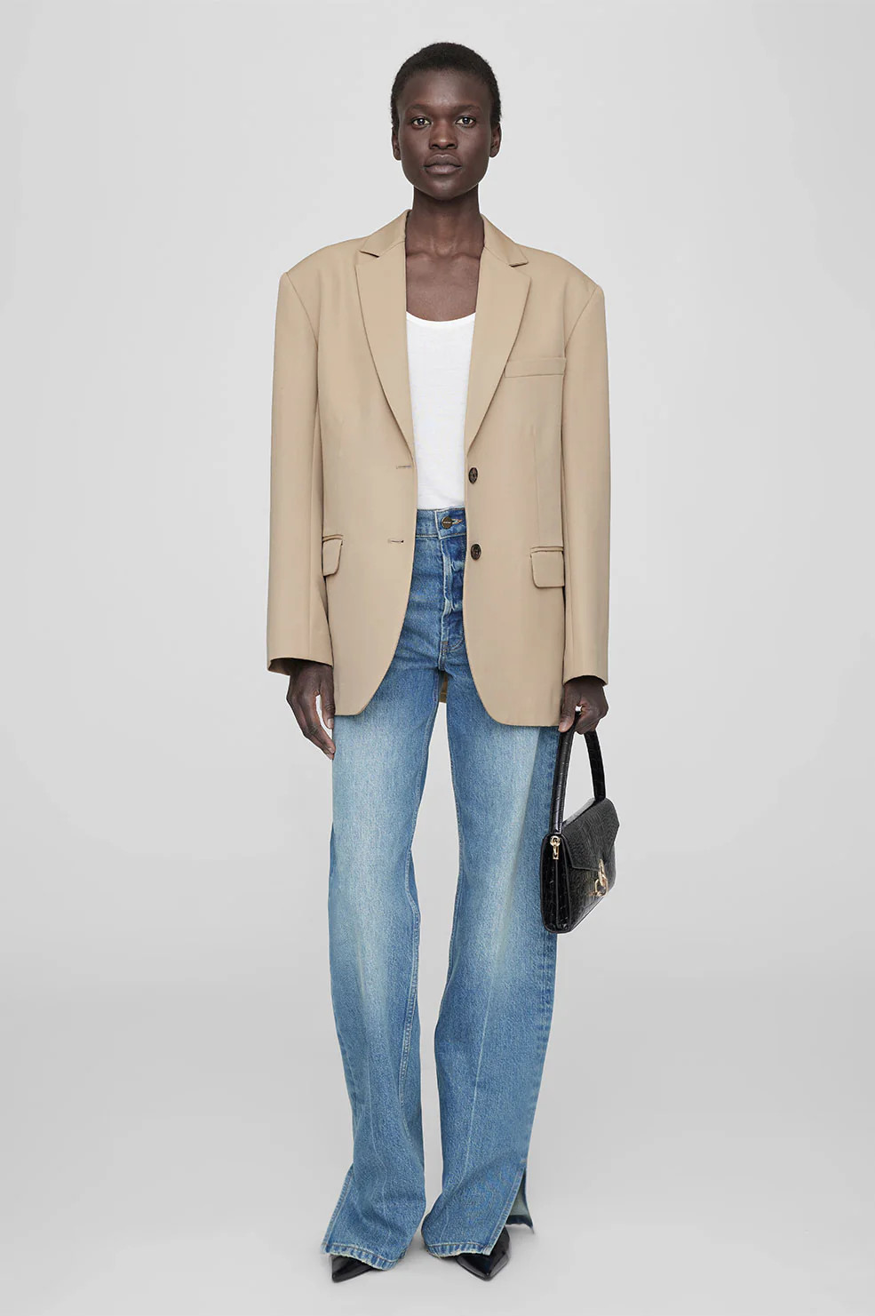 ANINE BING Quinn Blazer in Deep Sand | Anine Bing