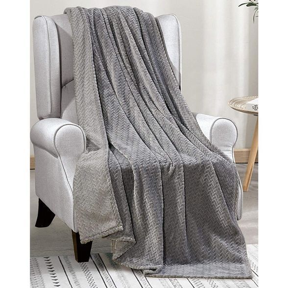 Oversized Super Cozy and Extra Heavy Chevron Braided Blanket (50" x 70") | Target