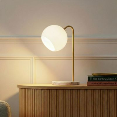 Krystal 14.5" LED Desk Lamp with Marble Base and Gold Accent | Macy's