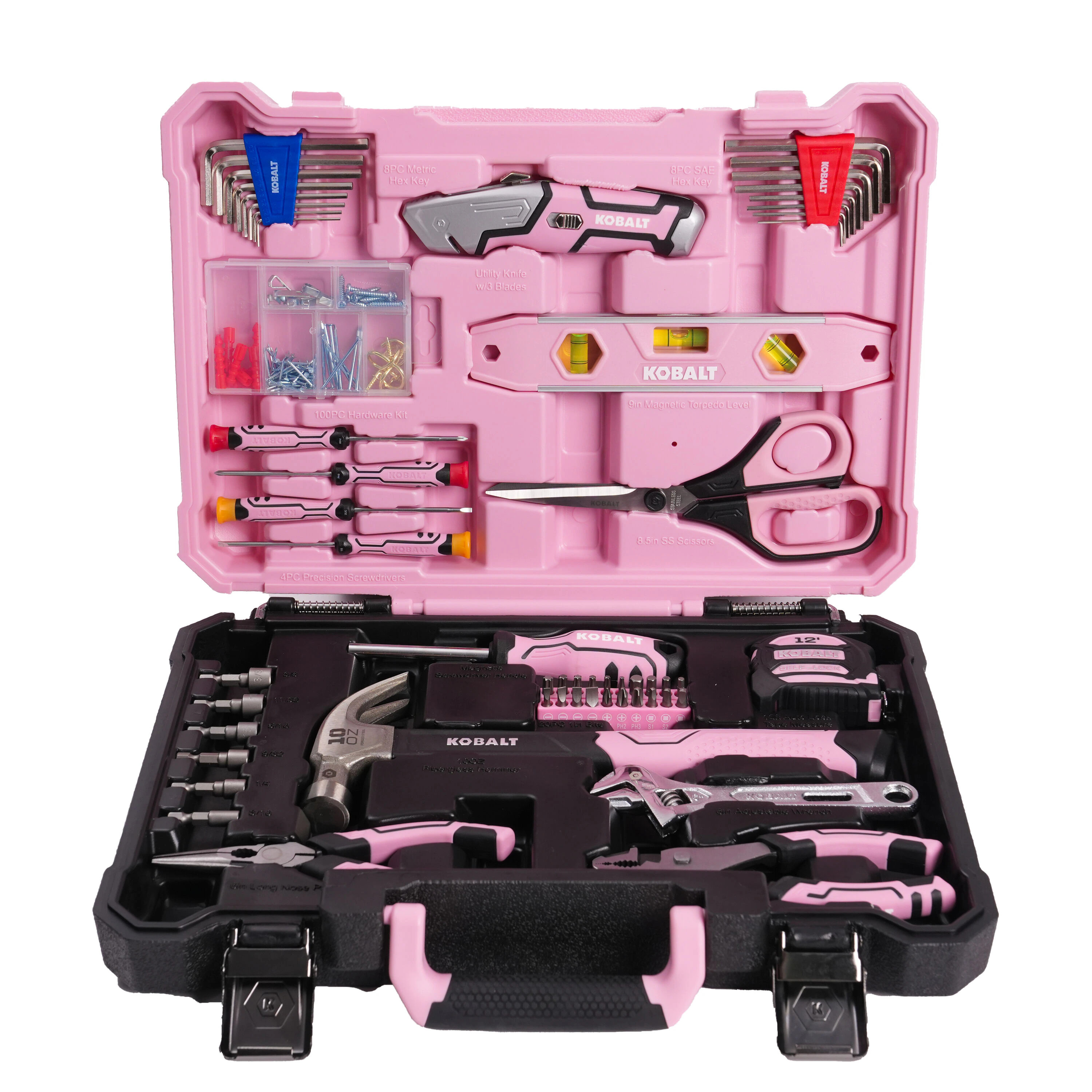 Kobalt 158 -Piece Household Tool Set with Folding Case in Pink | 56155 | Lowe's