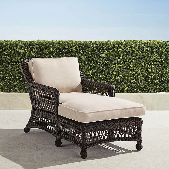 Hampton Chaise in Black Walnut Wicker | Frontgate