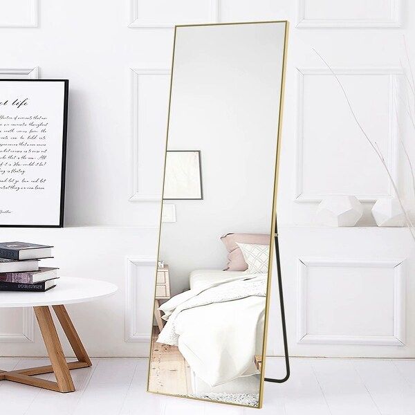 Large Full-length Floor Mirror with Stand - 21.26x64.17 - Gold | Bed Bath & Beyond