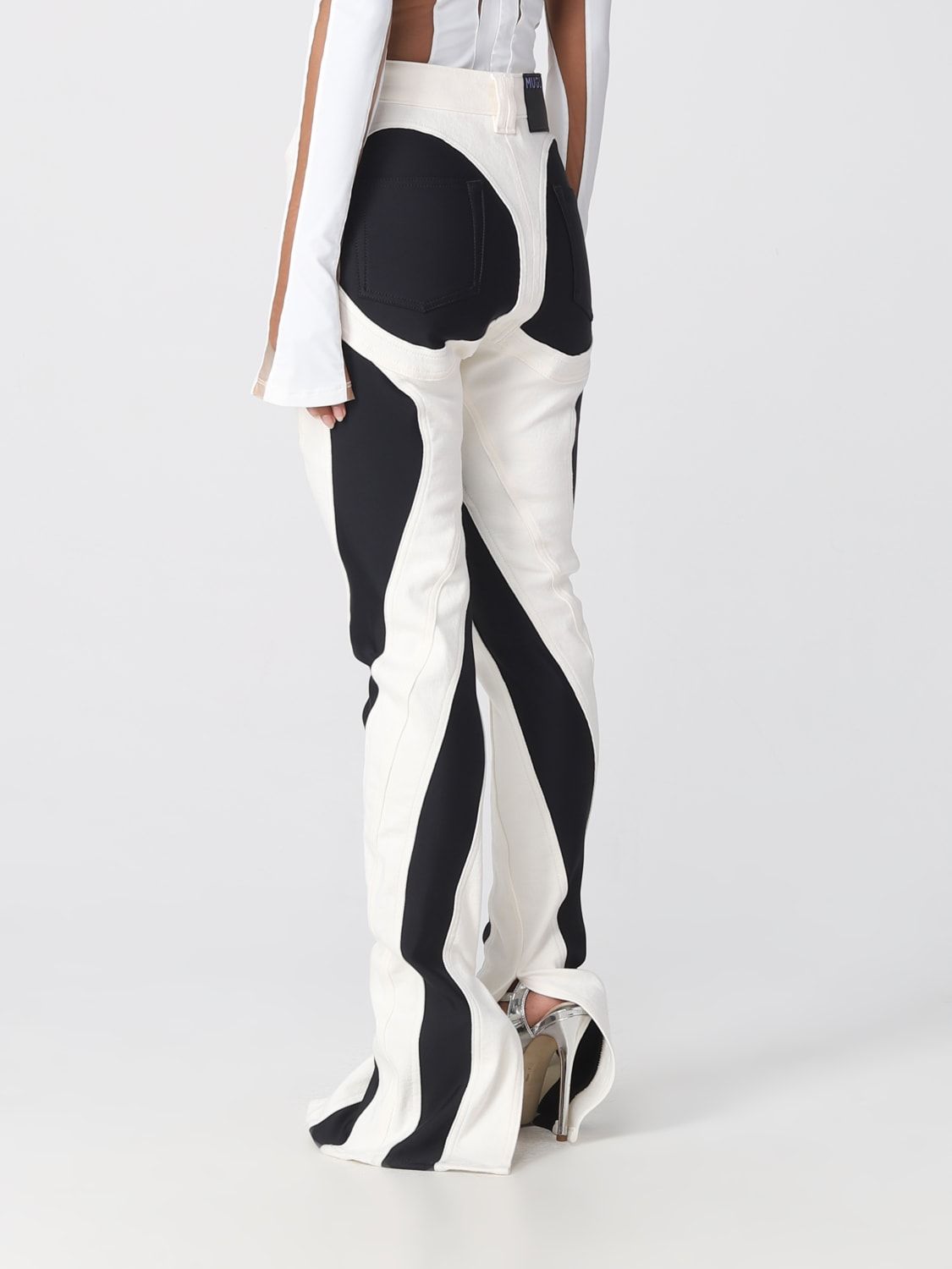 MUGLER: jeans for woman - White | Mugler jeans 23S6PA0358246 online at GIGLIO.COM | Giglio.com - Global Italian fashion boutique
