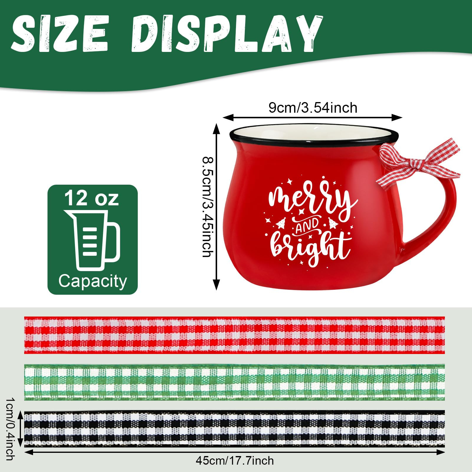 Christmas Coffee Mug Set of 6, 12 oz Hot Cocoa Ceramic Coffee Mug, Stackable Mugs as Christmas Gi... | Amazon (US)