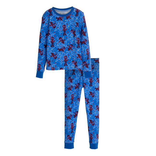 All-Over Print Long Sleeve Pajama featuring Miles Morales, Royal Blue & Red | Maisonette