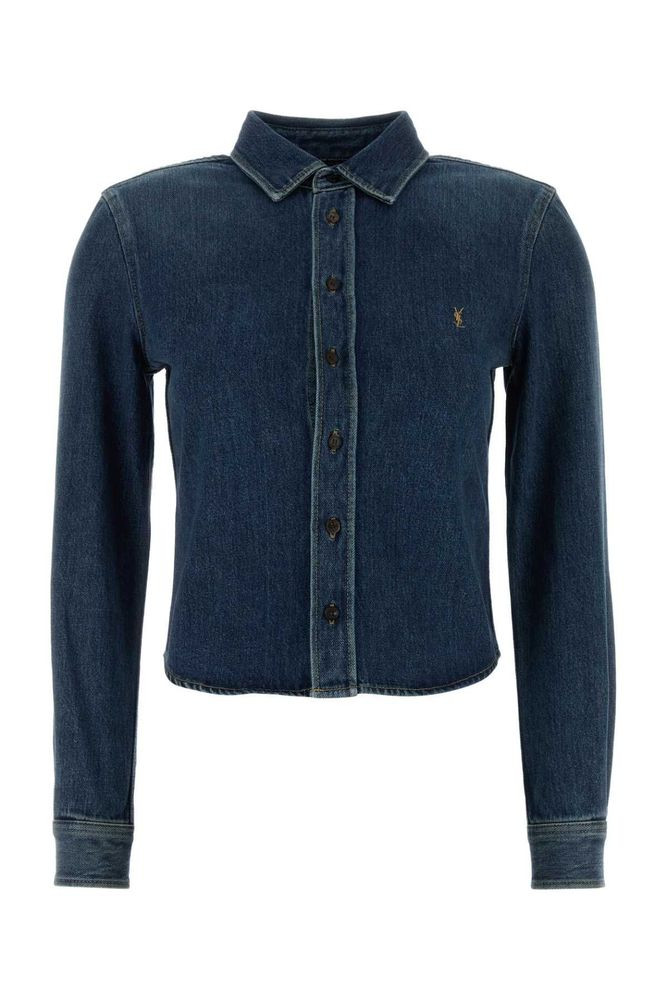Saint Laurent Cassandre Long-Sleeved Shirt | Cettire Global