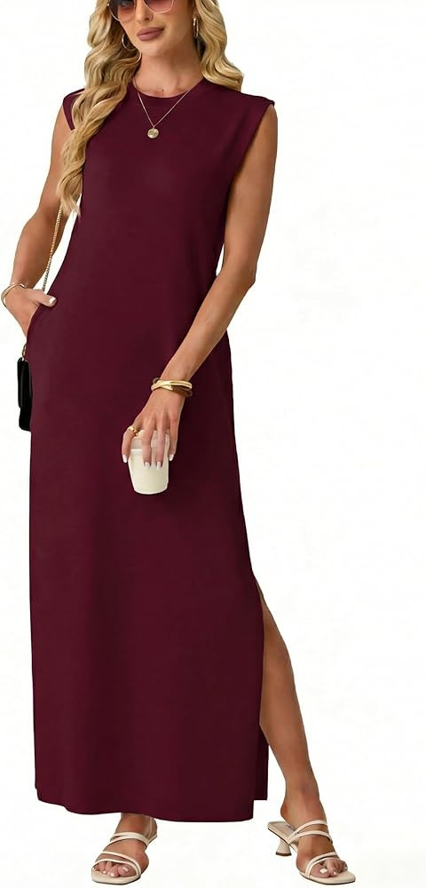 GRECERELLE Women's 2026 Summer Fall Round Neck Anti-Pilling Shift Sweater Maxi Dress with Pockets... | Amazon (US)