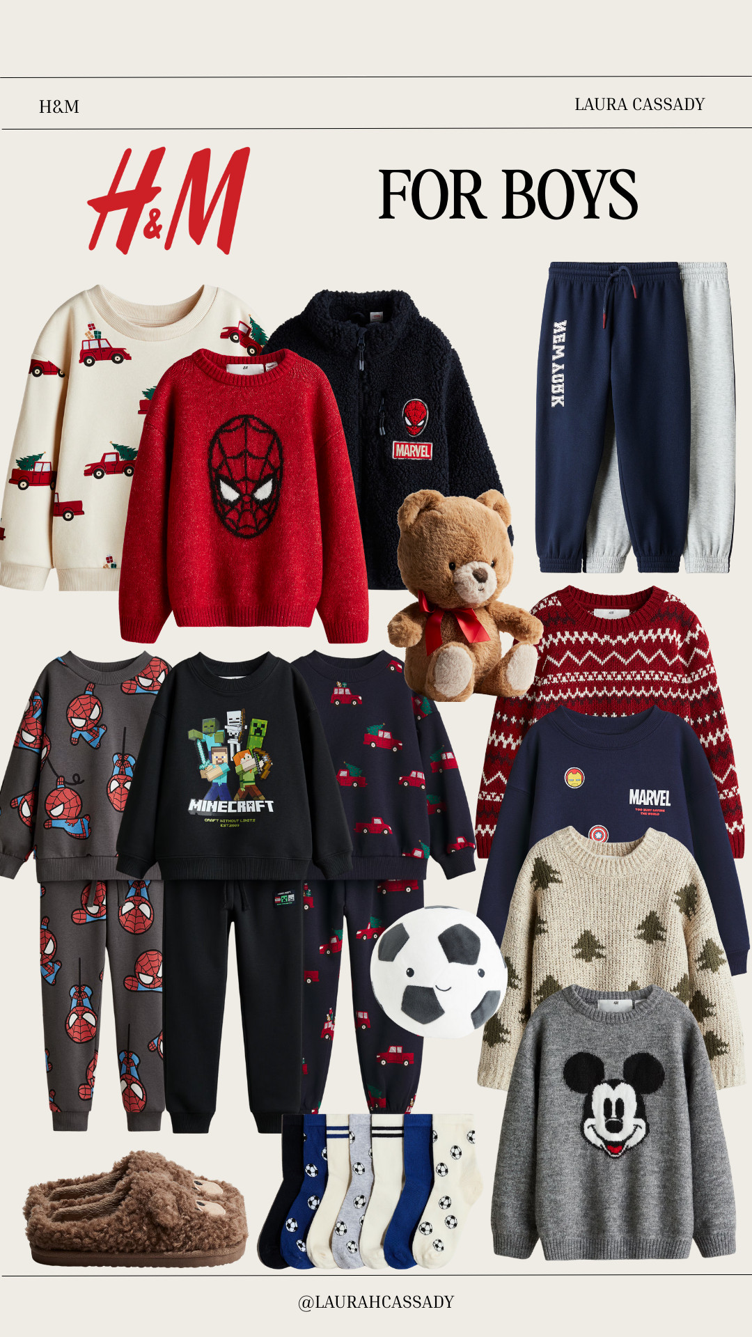 ✨ Cozy, cute, and totally kid-approved! Sharing my favorite H&M finds for boys — from character sweaters to soft joggers, holiday knits, and snuggly slippers. These pieces are perfect for winter weather, school days, or gifting season. Linking everything for easy shopping! ❄️🧸⚽️ 

 #HMKids #HMFashion #HMForBoys #KidsStyle #BoysFashion #ToddlerStyle #KidsOutfits #WinterKidsFashion #LTKKids #LTKBacktoSchool #LTKHoliday #LTKGiftGuide #CozyKids #MomFinds #ShoppingForKids #AffordableKidsFashion #CuteKidsClothes #LTKGiftGuide #LTKHoliday #LTKKids