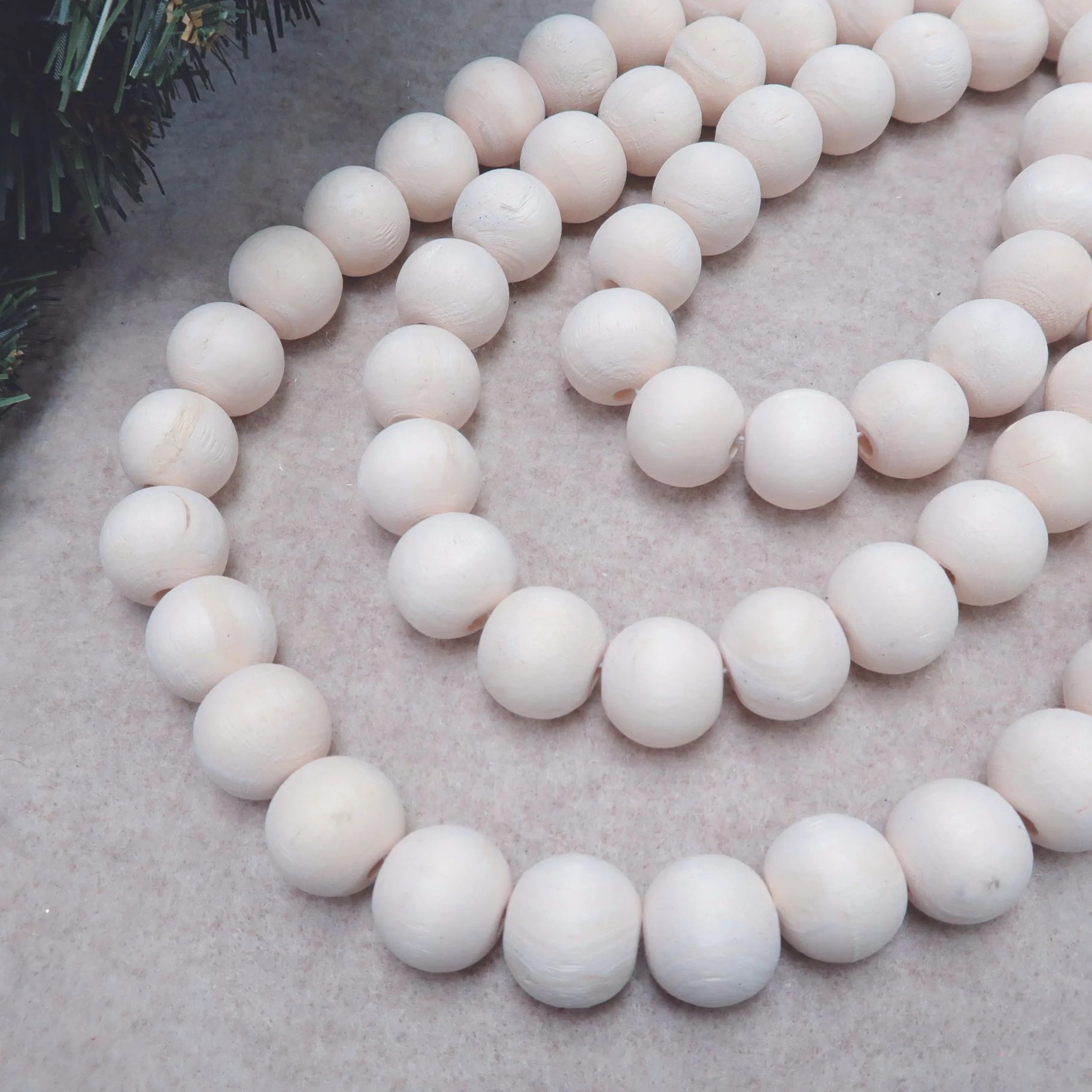 Holiday Time Set Of 2 6ft 25mm Ntal Wod Bead Garland | Walmart (US)