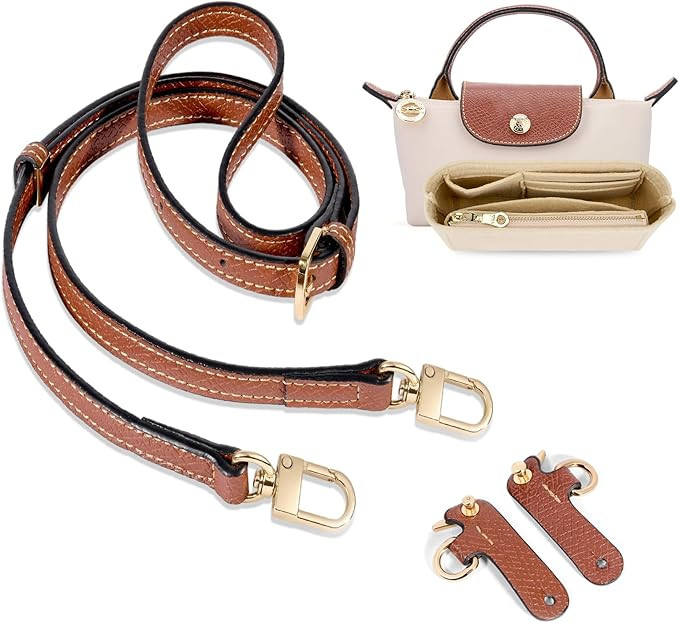 Purse Straps Replacement with Multi-Pocket Felt Handbag Organizer Insert Compatible with Longchom... | Amazon (US)