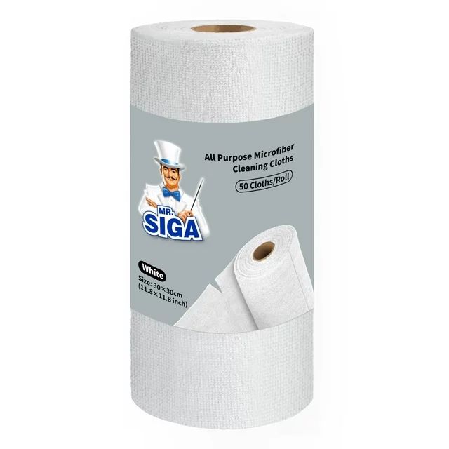 MR.Siga Microfiber Cloths in Roll, Lint Free Cleaning Wipes, Value Pack Reusable Kitchen Towels, ... | Walmart (US)