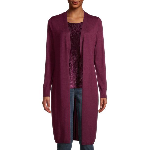 Time and Tru Women's Open Front Duster Cardigan - Walmart.com | Walmart (US)