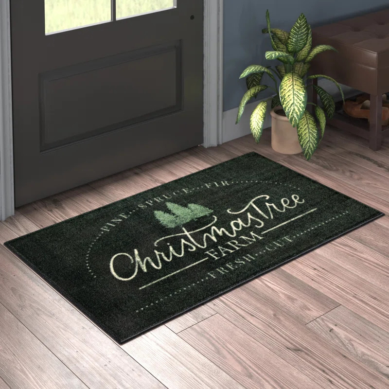 Gusman Hand Tufted Performance Green/White/Black Rug | Wayfair North America