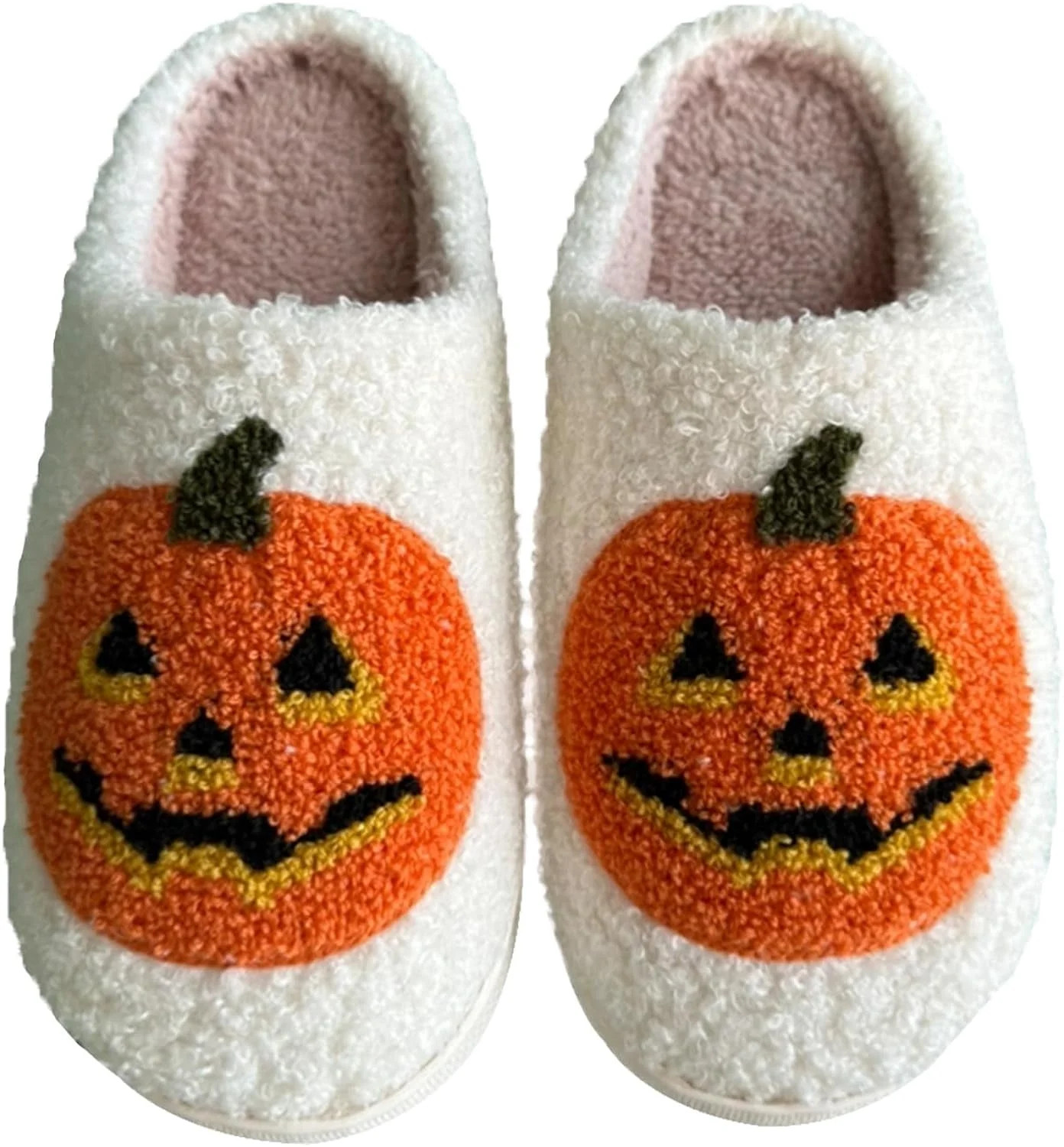 Halloween Slippers for Women,Soft Plush Comfy Halloween Pumpkin Slippers Slip-on Cozy Indoor Outd... | Walmart (US)
