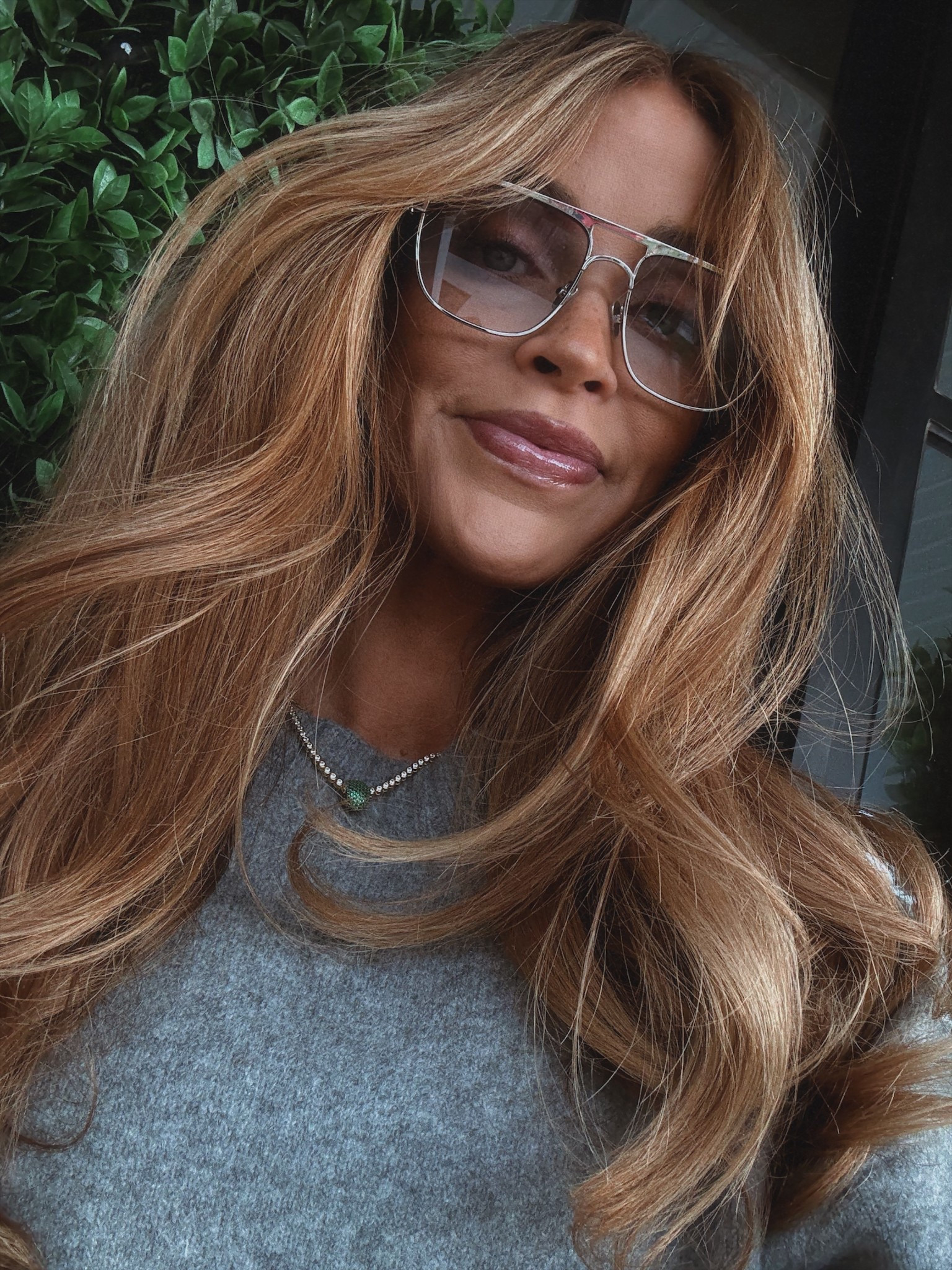 Glasses and sweater details 