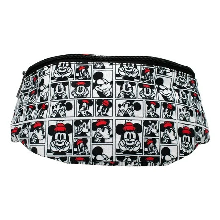 Disney Bag Fanny Pack Mickey and Minnie Expression Blocks White Canvas | Walmart (US)