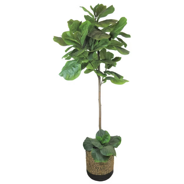 60" Artificial Fig Tree in Natural Basket - LCG Florals | Target