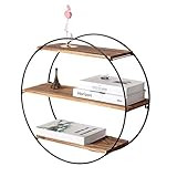 Homode Floating Shelves, 3 Tier Geometric Round Wall Shelves Decorative Wood and Metal Hanging Shelf | Amazon (US)