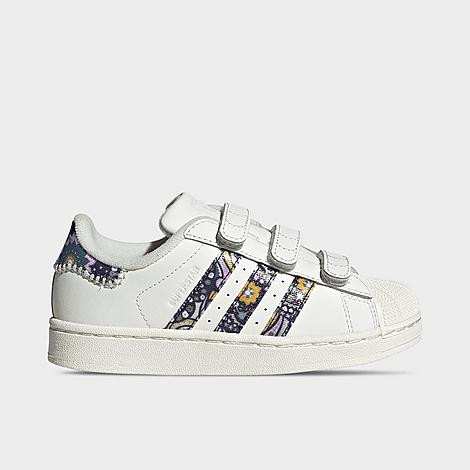 adidas Girls Little Kids Originals x Liberty London Superstar II Casual Shoes in Core White/Orchid Fusion/Gum Size: 1.5 | JD Sports (US)