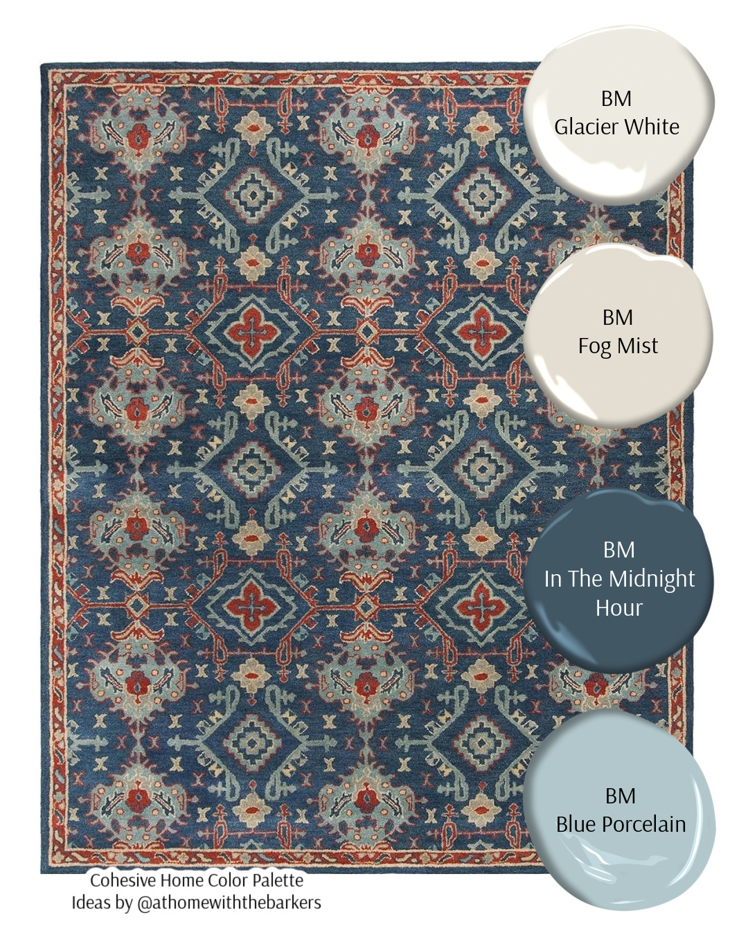 Paint color and rug pairing for home interiors 

 