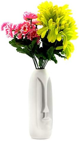Face Vase, Head Vase, and Center Piece Flower Vase - Decorative White Bud Vase Modern Vase Cerami... | Amazon (US)
